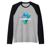 I Love Argentina Bold Passion Dichiarazione Maglia con Maniche Raglan