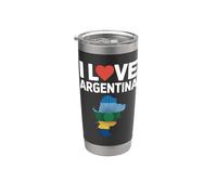 I Love Argentina Cuore Map Bandiera Design Bicchiere termico in acciaio inox doppia parete