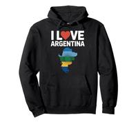 I Love Argentina Cuore Map Bandiera Design Felpa con Cappuccio