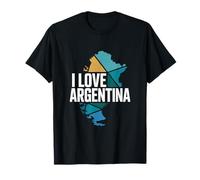 I Love Argentina Map Mosaic Adventure Maglietta