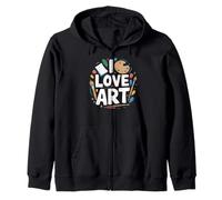 I Love Art Creative Passion Palette Colori Artista Felpa con Cappuccio
