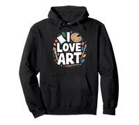 I Love Art Creative Passion Palette Colori Artista Felpa con Cappuccio