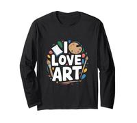 I Love Art Creative Passion Palette Colori Artista Maglia a Manica