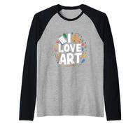 I Love Art Creative Passion Palette Colori Artista Maglia con Maniche Raglan