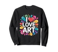 I Love Art - Cuore colorato con Schizzi Felpa