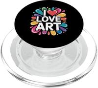 I Love Art - Cuore colorato con schizzi PopSockets PopGrip per MagSafe