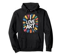 I Love Art - Matita Colorata a Forma di Esplosione Felpa con Cappuccio