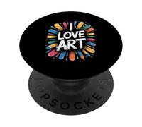 I Love Art - Matita colorata a forma di esplosione PopSockets PopGrip Adesivo