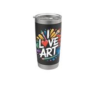 I Love Art - Pennelli a forma di cuore Bicchiere termico in acciaio inox doppia parete