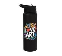 I Love Art - Pennelli a forma di cuore Stainless Steel Insulated Water Bottle