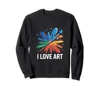I Love Art - Pennello colorato con schizzi Felpa