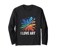 I Love Art - Pennello colorato con schizzi Maglia a Manica