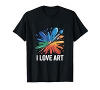 I Love Art - Pennello colorato con schizzi Maglietta