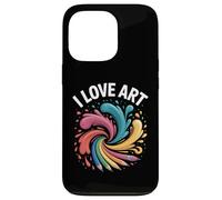 I Love Art - Vernice colorata con disegno a spruzzi Custodia per iPhone 13 Pro
