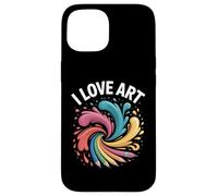I Love Art - Vernice colorata con disegno a spruzzi Custodia per iPhone 15