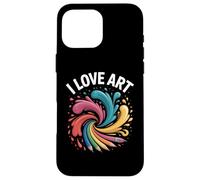 I Love Art - Vernice colorata con disegno a spruzzi Custodia per iPhone 16 Pro Max
