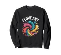 I Love Art - Vernice Colorata con Disegno a Spruzzi Felpa