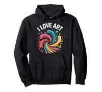 I Love Art - Vernice Colorata con Disegno a Spruzzi Felpa con Cappuccio