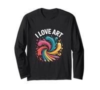 I Love Art - Vernice Colorata con Disegno a Spruzzi Maglia a Manica