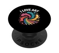 I Love Art - Vernice colorata con disegno a spruzzi PopSockets PopGrip Adesivo