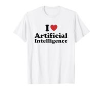 I Love Artificial Intelligence Funny Humor Retro Maglietta