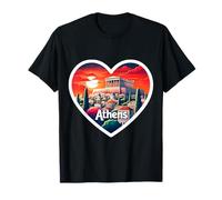 I Love Athens Grecia Acropoli Partenone Hellas Sun Souvenir Maglietta