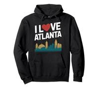 I Love Atlanta Skyline Heartbeat Connessione Felpa con Cappuccio