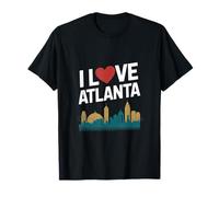 I Love Atlanta Skyline Heartbeat Connessione Maglietta