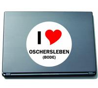 I Love Aufkleber Laptopaufkleber Laptopskin: 210 mm (con Stadtname OSCHERSLEBEN BODE)