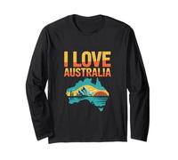 I Love Australia Luoghi di Interesse panoramico Maglia a Manica