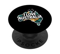 I Love Australia Map Explorer Viaggi PopSockets PopGrip Adesivo
