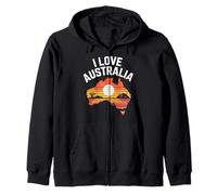 I Love Australia - Stampa con Paesaggio Naturale Felpa con Cappuccio