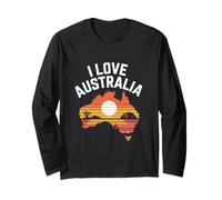 I Love Australia - Stampa con Paesaggio Naturale Maglia a Manica
