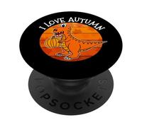 I Love Autumn Dinosaur, Autunno T-Rex, Autunno 2022 PopSockets PopGrip Adesivo