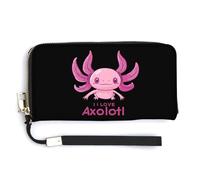 I Love Axolotl Portafoglio in pelle alla moda borsa lunga con cinturino da polso per uomo donna, Stile:, 20.0*10.5cm