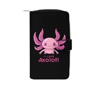 I LOVE Axolotl - Portafoglio lungo da donna in pelle PU, organizer per ufficio e viaggio