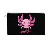 I Love Axolotl - Portamonete alla moda, in tela, portatile, per uomini e donne, stile: taglia unica, Stile:, taglia unica, Tasca portamonete