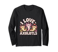 I Love Axolotls Adorabili Creature Sorridenti Maglia a Manica