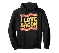 I Love Bacon Appassionato di Carne Umorismo alla Moda Felpa con Cappuccio