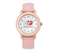 I Love Badminton - Elegante orologio analogico al quarzo, da donna, con cinturino in pelle, Stile:, regular, Cinturino