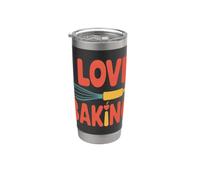 I Love Baking Frusta Mattarello Design Carino Bicchiere termico in acciaio inox doppia parete