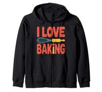 I Love Baking Frusta Mattarello Design Carino Felpa con Cappuccio