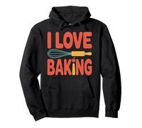 I Love Baking Frusta Mattarello Design Carino Felpa con Cappuccio