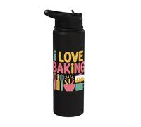 I Love Baking Frusta Spatola Cake Fun Stainless Steel Insulated Water Bottle