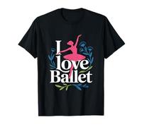 I Love Ballet Elegante Espressione Danza Maglietta
