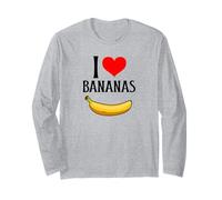 I Love Bananas I Heart Bananas Carino Banana Amante della Frutta Maglia a Manica