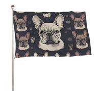 I Love Bandiera Bulldog francese 152,4 x 243,8 cm stampato su entrambi i lati bandiera da giardino bandiera decorativa non sbiadisce bandiera da cortile con occhielli in ottone appeso sfondo