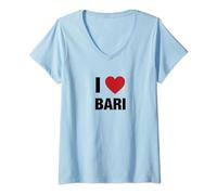 I LOVE BARI, Città d'Italia con Cuore Maglietta con Collo a V
