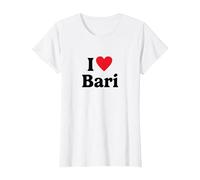 I Love Bari Maglietta, Donna, Bianco, XXL