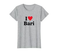 I Love Bari Maglietta, Donna, Grigio Melange, 3XL